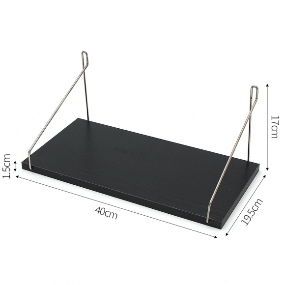 공간데코 무타공 벽선반 (40x19.5cm) (블랙)