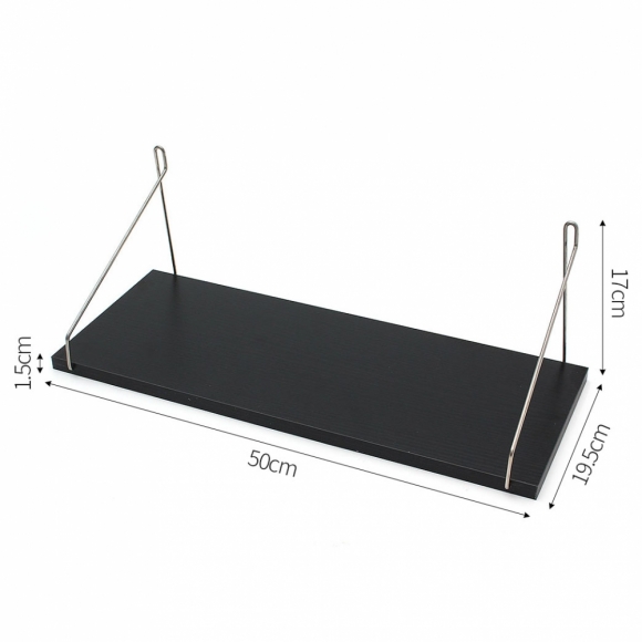공간데코 무타공 벽선반 (50x19.5cm) (블랙)