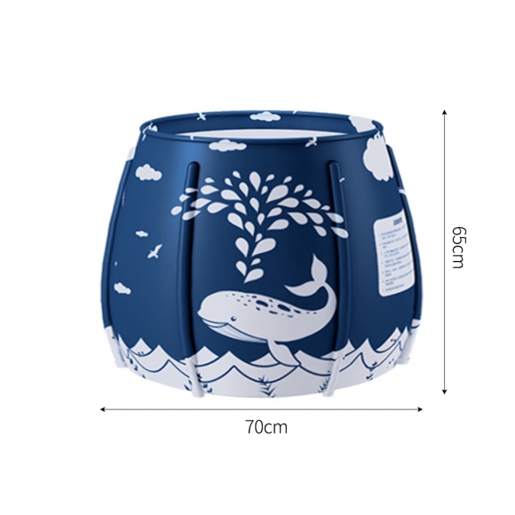 항아리 접이식 간이 욕조 세트(250L) (다크 블루)