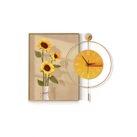 인테리어 해바라기 그림액자+벽시계I(50CM*70CM)