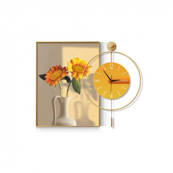 인테리어 해바라기 그림액자+벽시계I(50CM*70CM)
