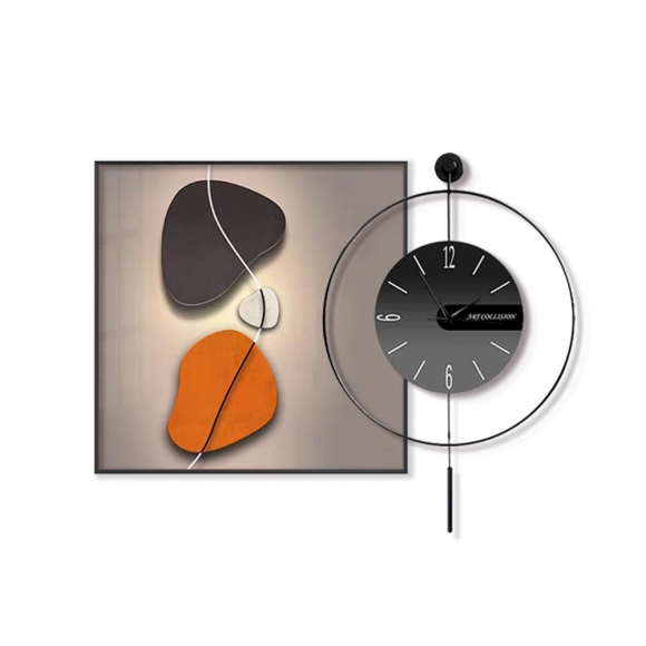 인테리어 추상 그림액자+벽시계J(50CM*50CM)