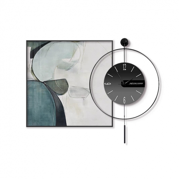 인테리어 추상 그림액자+벽시계J(50CM*50CM)