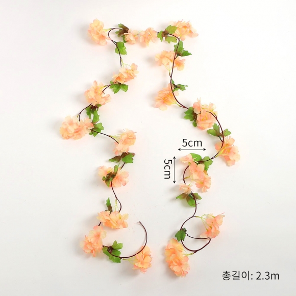 블룸 벚꽃 조화 넝쿨 2p세트(피치)