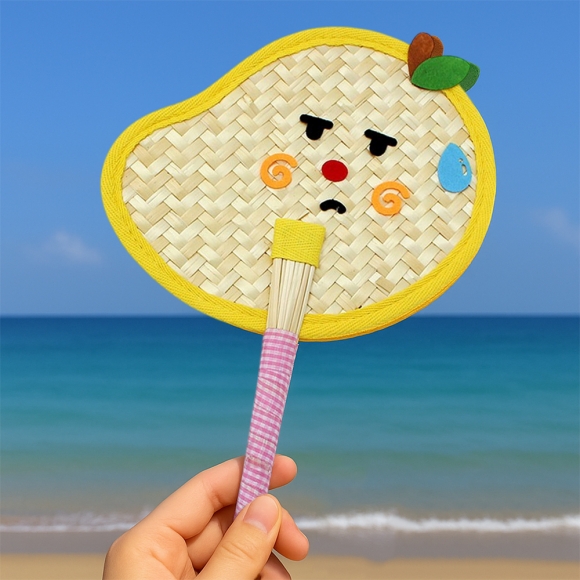 귀여운 표정 야생초 부채(망고)