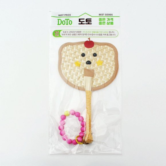 귀여운 표정 야생초 부채(곰돌이)