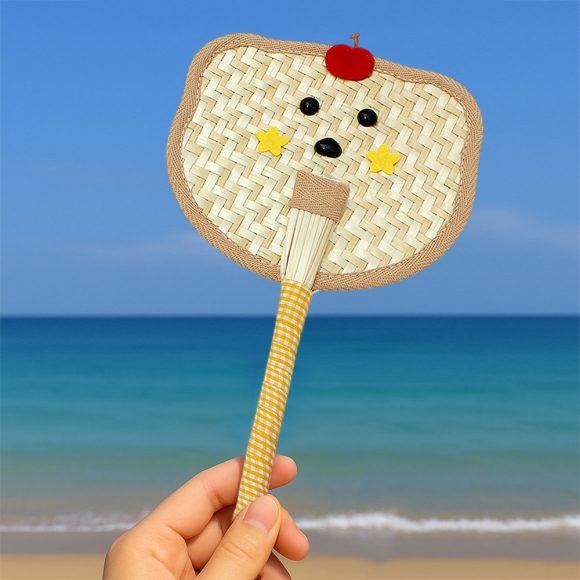귀여운 표정 야생초 부채(곰돌이)