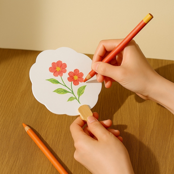 감성수작 DIY 무지 손부채(꽃)