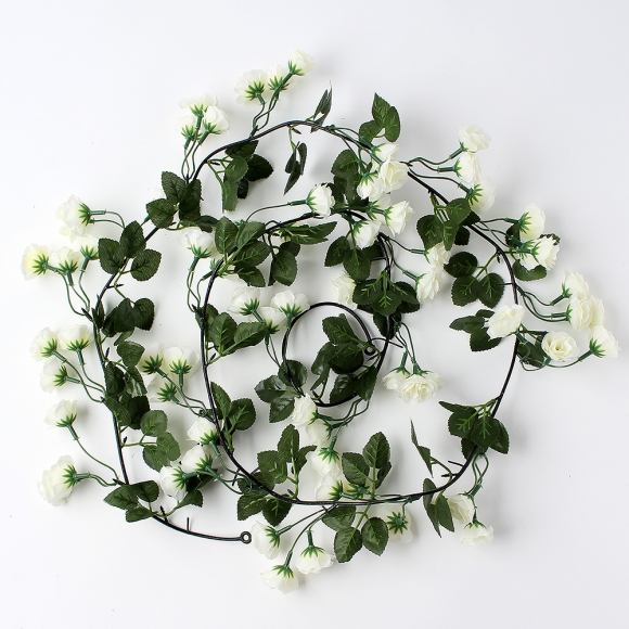세송이 장미 조화 넝쿨(화이트)