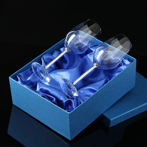 브릴리언트 큐빅 와인잔 2p세트(350ml) (쇼핑백포함)