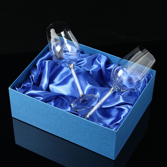 브릴리언트 큐빅 와인잔 2p세트(350ml) (쇼핑백포함)