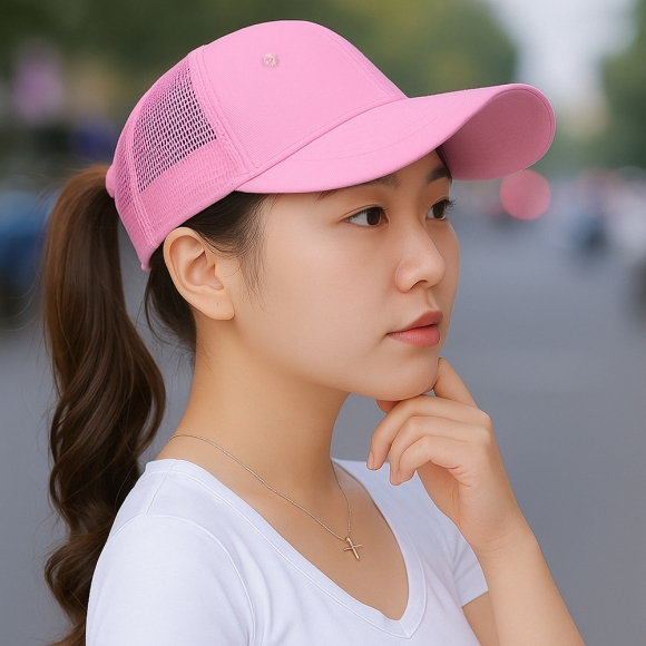 쿨핏 메쉬 캡모자(핑크)