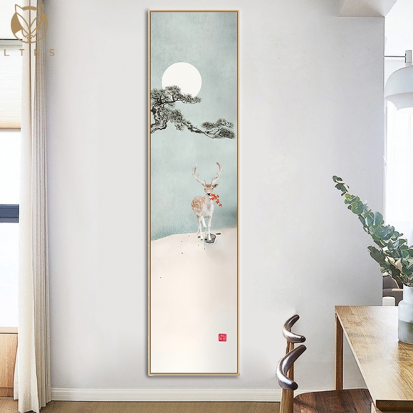 인테리어 수묵 담채화 캔버스 그림액자A(120cm*30cm)