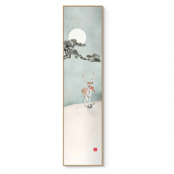 인테리어 수묵 담채화 캔버스 그림액자A(120cm*30cm)