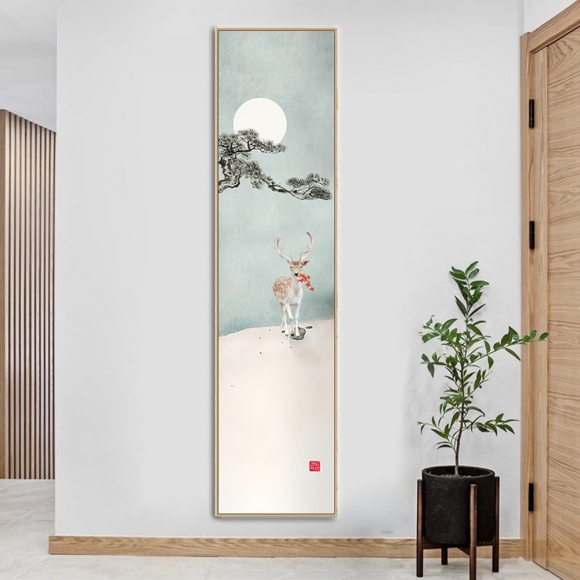 인테리어 수묵 담채화 캔버스 그림액자A(150cm*40cm)