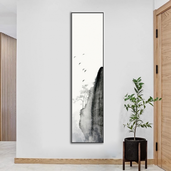 인테리어 수묵 담채화 캔버스 그림액자F(120cm*30cm)