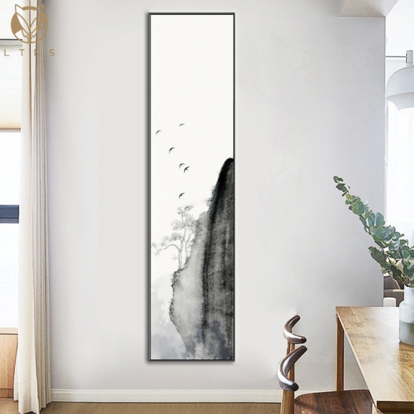 인테리어 수묵 담채화 캔버스 그림액자F(150cm*40cm)