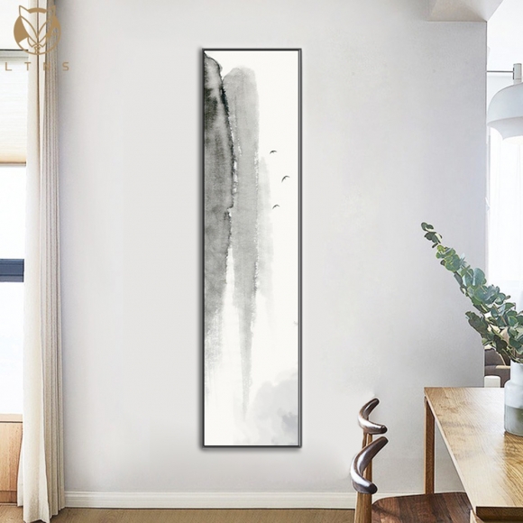 인테리어 수묵 담채화 캔버스 그림액자G(120cm*30cm)
