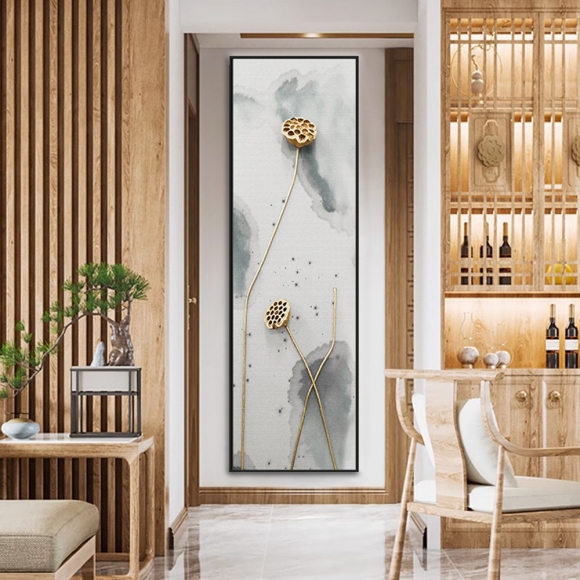 인테리어 수묵 담채화 캔버스 그림액자K(120cm*30cm)