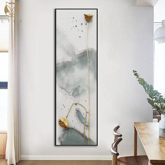 인테리어 수묵 담채화 캔버스 그림액자L(120cm*30cm)