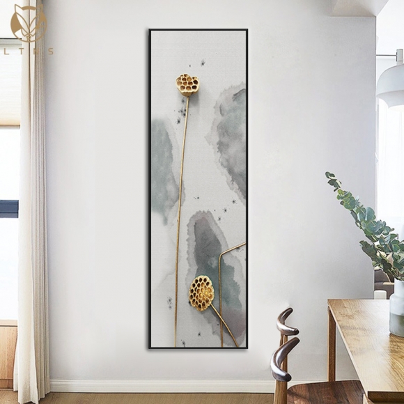 인테리어 수묵 담채화 캔버스 그림액자M(120cm*30cm)