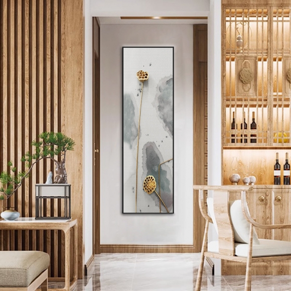 인테리어 수묵 담채화 캔버스 그림액자M(150cm*40cm)