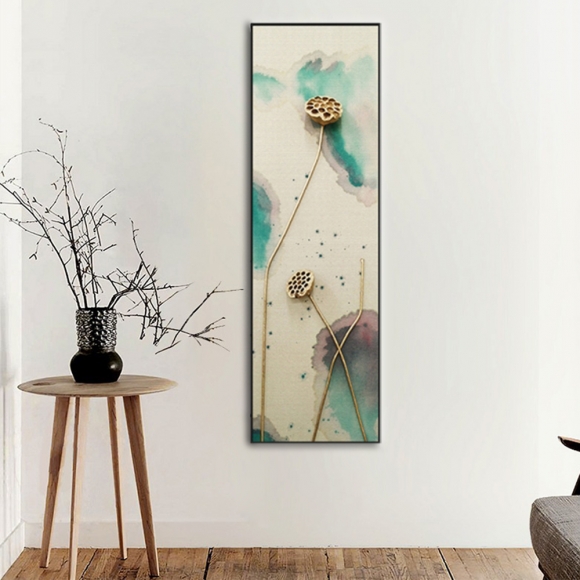 인테리어 수묵 담채화 캔버스 그림액자O(120cm*30cm)