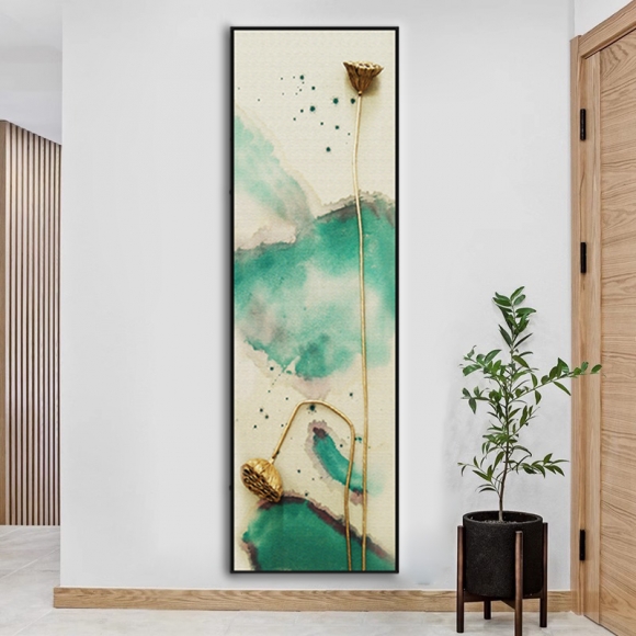 인테리어 수묵 담채화 캔버스 그림액자P(120cm*30cm)