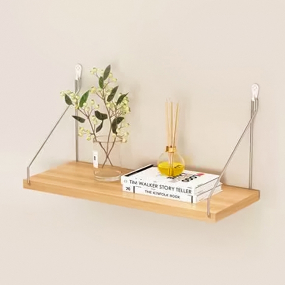 공간데코 무타공 벽선반 (50x15cm) (내추럴우드)  