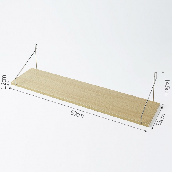 공간데코 무타공 벽선반 (60x15cm) (내추럴우드)  