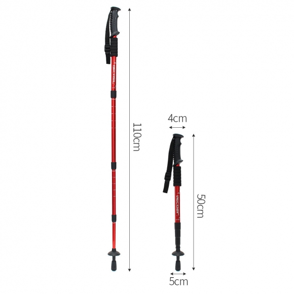원마운트 4단 길이조절 등산스틱(110cm) (레드)
