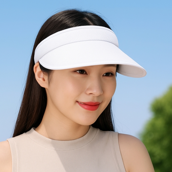 모노 와이드 썬캡(화이트) (여성용)