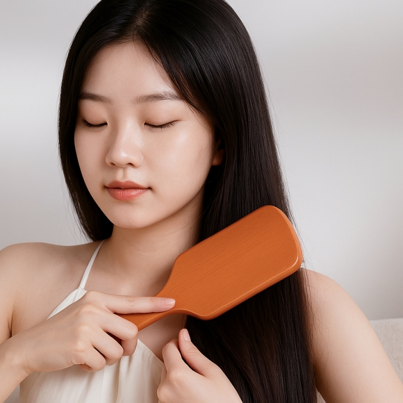 [아이리스] 쿠션 우드 헤어브러시