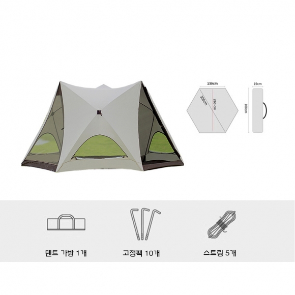 4~6인용 힐링캠핑 원터치 방수 텐트