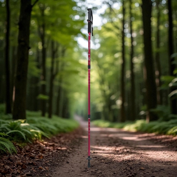 원트레킹 3단 길이조절 등산스틱(135cm) (레드)