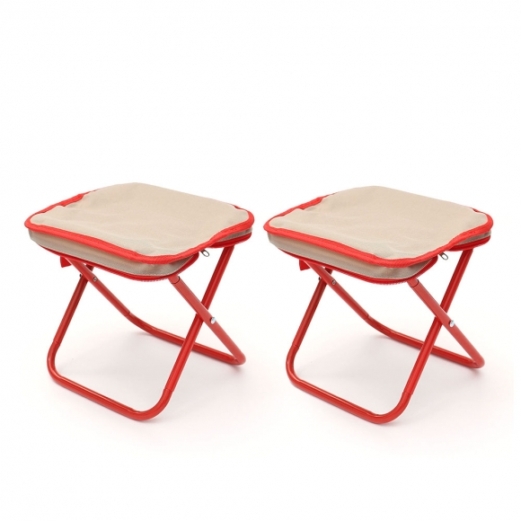 퀵셋 휴대용 접이식의자 2p세트(26cm) (레드)