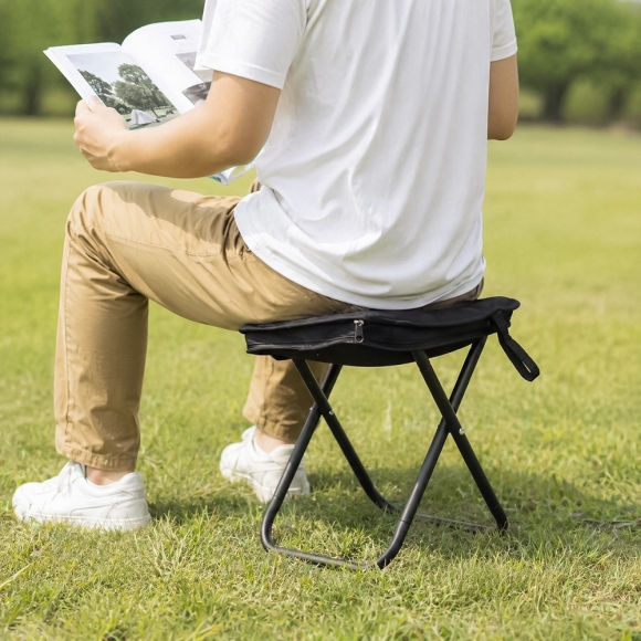 퀵셋 휴대용 접이식의자 2p세트(26cm) (블랙)