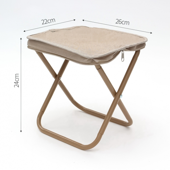 퀵셋 휴대용 접이식의자 2p세트(26cm) (베이지)
