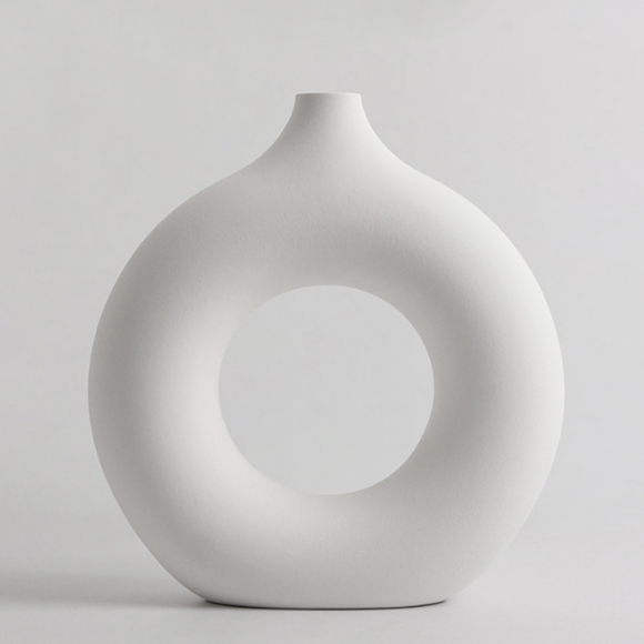 루미 도자기 인테리어 꽃병(23.5x22cm) (화이트)