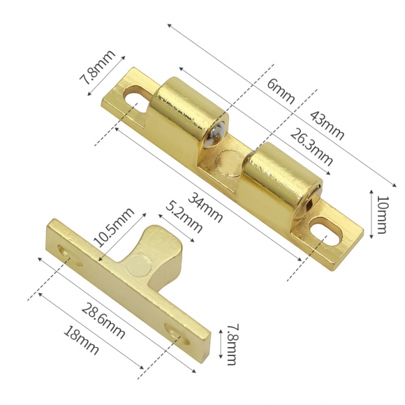 [영달철물] 도어픽스 볼캐치 빠찌링 4개입(43mm) (골드)