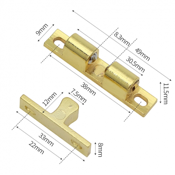 [영달철물] 도어픽스 볼캐치 빠찌링 4개입(49mm) (골드)