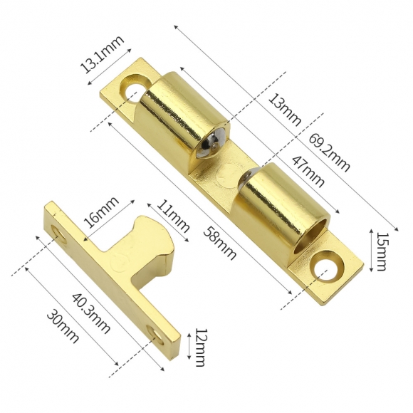 [영달철물] 도어픽스 볼캐치 빠찌링(69.2mm) (골드)