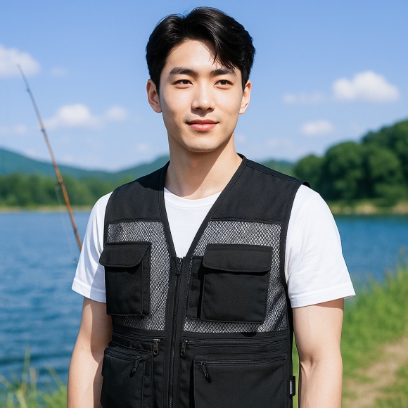 초경량 메쉬 레저 조끼 XL(블랙)