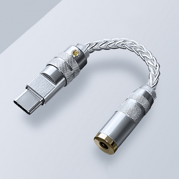 ALC5686 C타입 꼬다리 DAC 3.5mm 32BIT 384KHZ 이어폰 변환잭 A-1(실버)