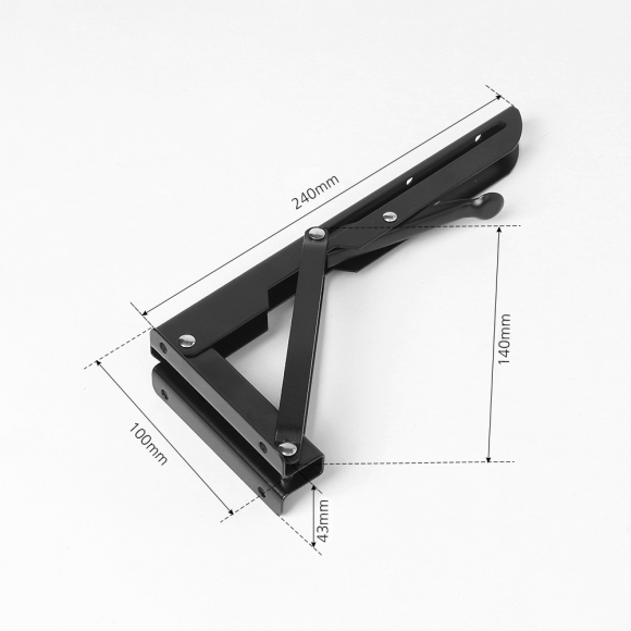 [영달철물] 벽고정 접이식 선반대 2p세트 ver2 (24cm) (블랙)