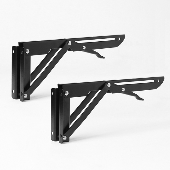 [영달철물] 벽고정 접이식 선반대 2p세트 ver2 (24cm) (블랙)