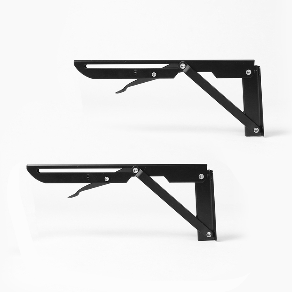 [영달철물] 벽고정 접이식 선반대 2p세트 ver2 (24cm) (블랙)