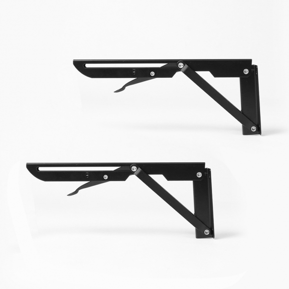 [영달철물] 벽고정 접이식 선반대 2p세트 ver2 (24cm) (블랙)