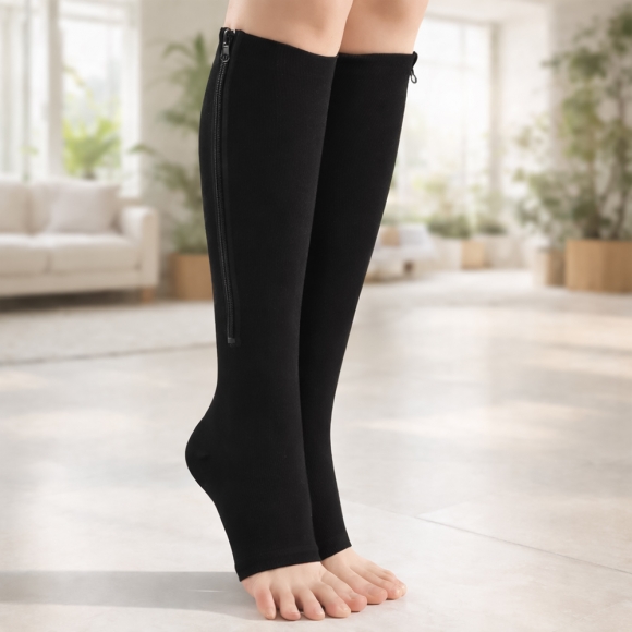 편안한 지퍼형 종아리 압박밴드(S) (블랙)