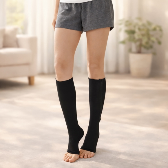 편안한 지퍼형 종아리 압박밴드(S) (블랙)